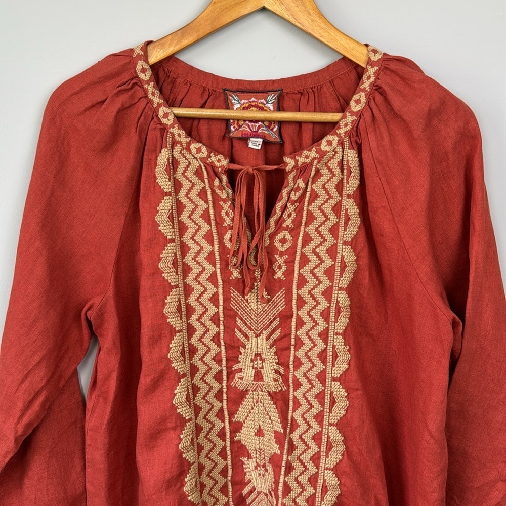 Johnny Was Embroidered Peasant Top. Size Medium. - Picture 2 of 13